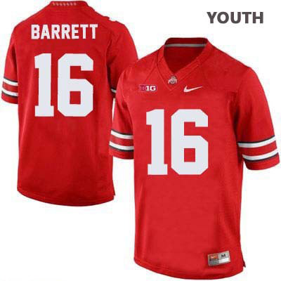 Youth NCAA Ohio State Buckeyes J.T. Barrett #16 College Stitched Authentic Nike Red Football Jersey QS20Z70BE